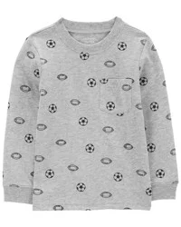Carter's Toddler Sports Print Long-Sleeve Tee Grey 3T