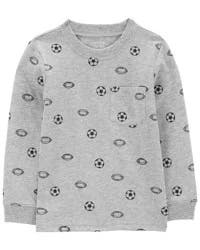 Carter's Toddler Sports Print Long-Sleeve Tee Grey 3T