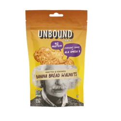 Unbound Snacks Roasted Seasoned Banana Bread Walnuts