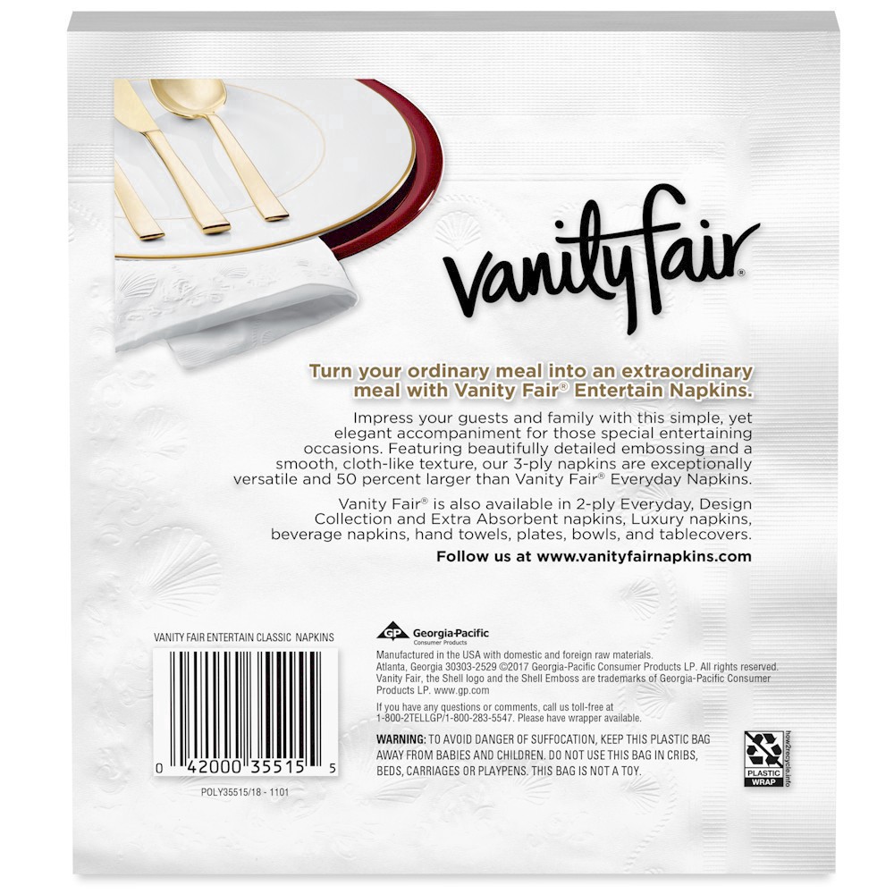 slide 13 of 54, Vanity Fair Entertain Paper Napkins, 40 Count, 40 ct