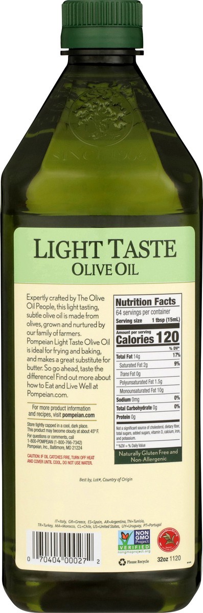 slide 8 of 9, Pompeian 32 oz Pompeian Light Taste Olive Oil, 32 fl oz