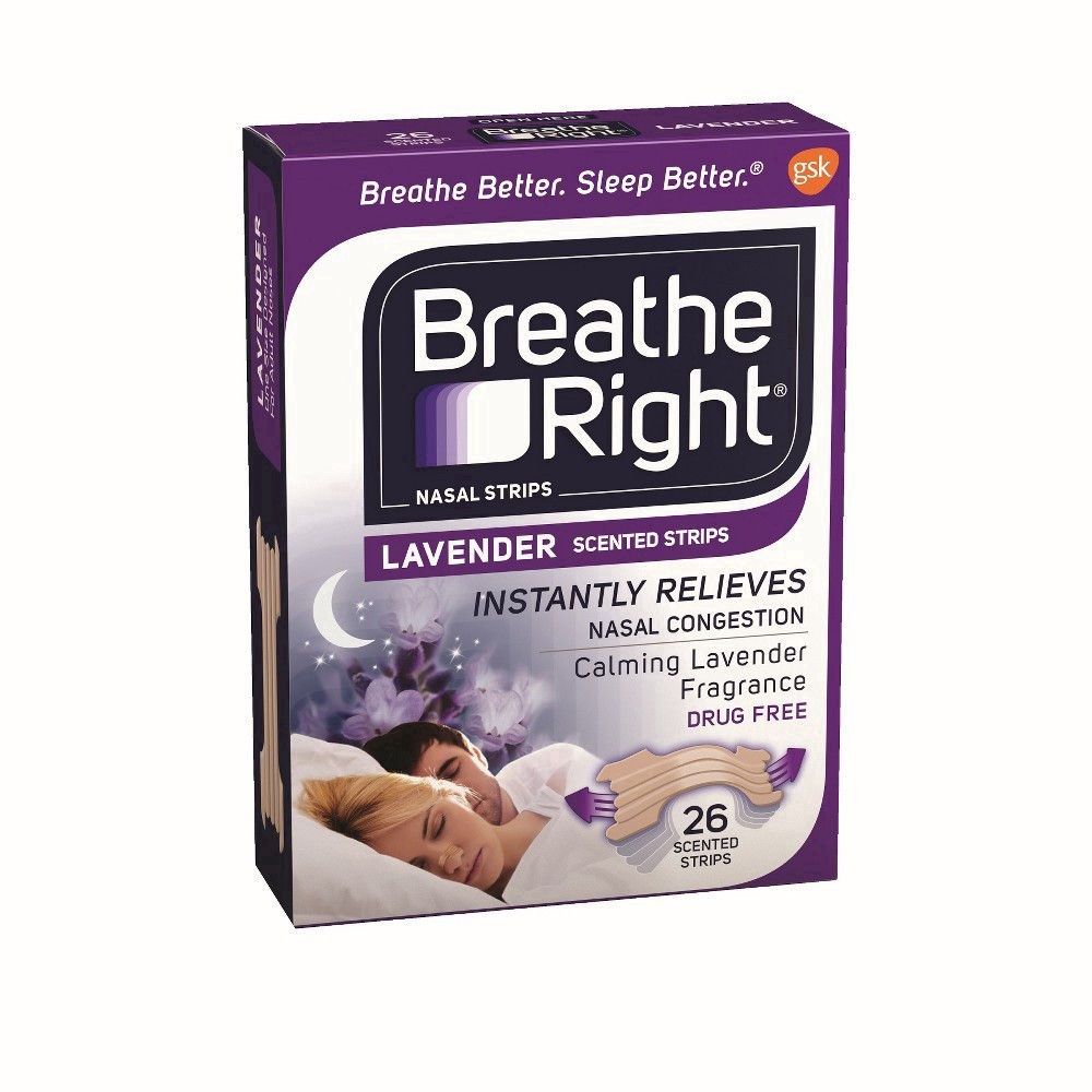 slide 15 of 28, Breathe Right Lavender Scented Nasal Strips 26 ea Box, 26 ct