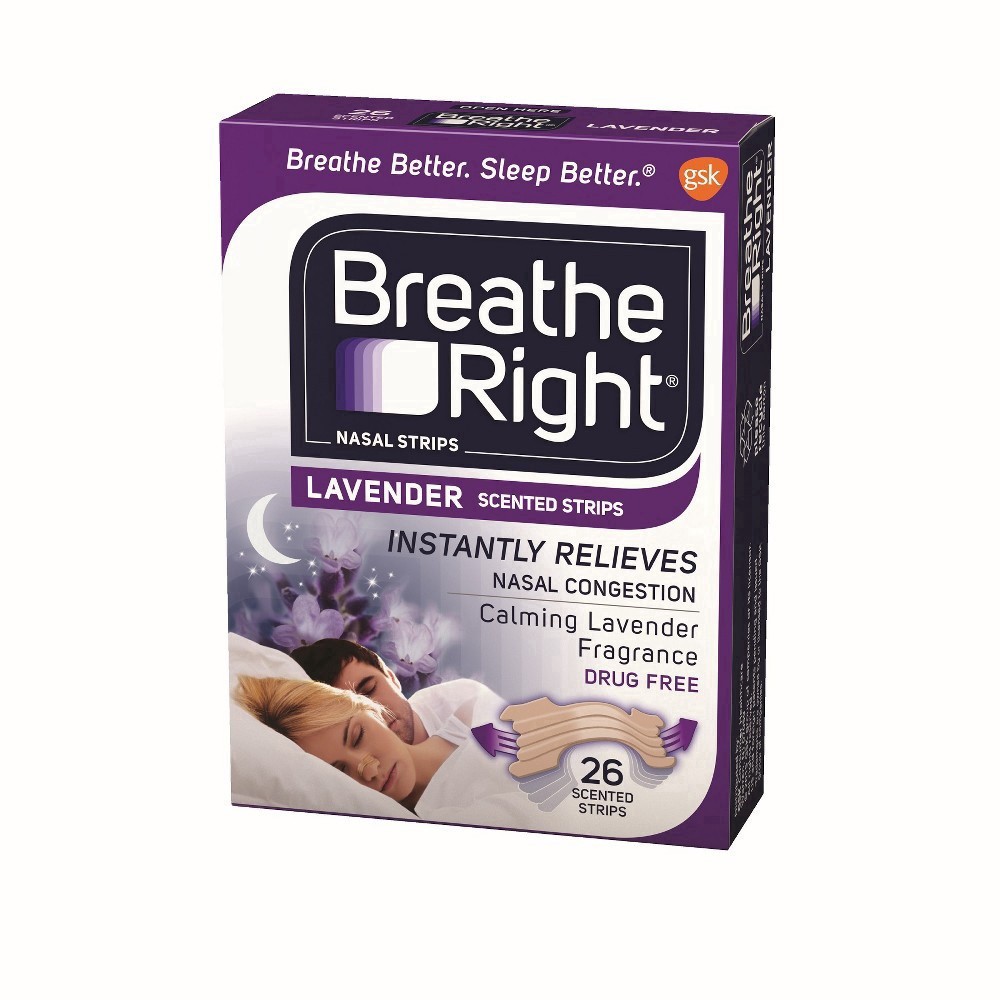 slide 16 of 28, Breathe Right Lavender Scented Nasal Strips 26 ea Box, 26 ct