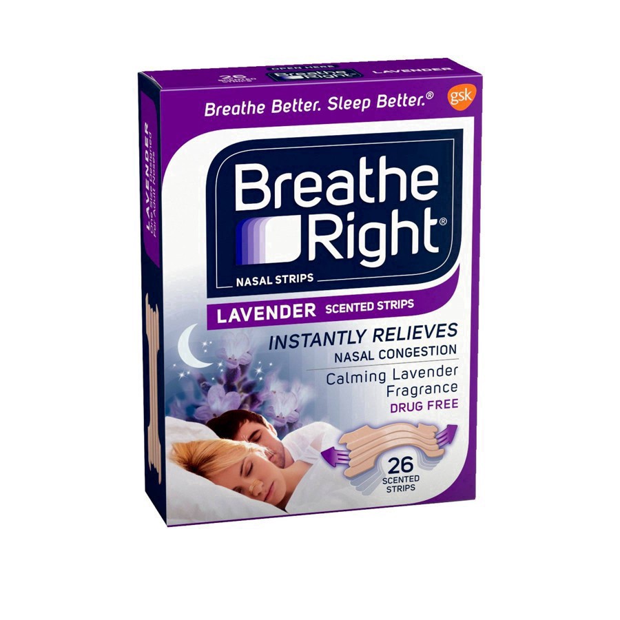 slide 27 of 28, Breathe Right Lavender Scented Nasal Strips 26 ea Box, 26 ct