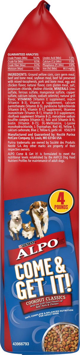 slide 2 of 9, ALPO Purina ALPO Dry Dog Food, Come & Get It! Cookout Classics, 4 lb