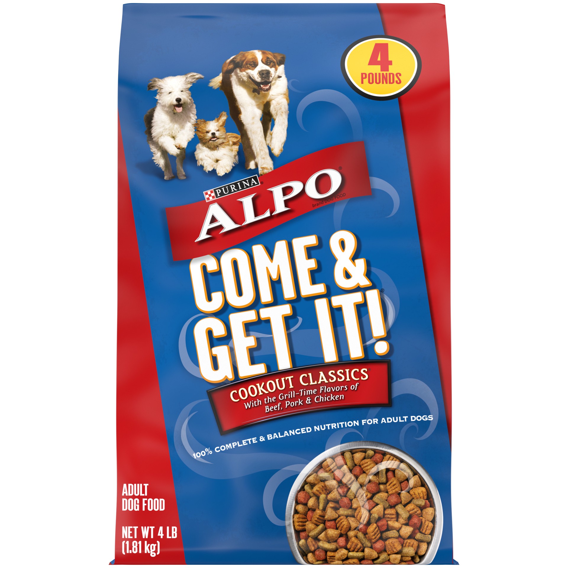 slide 1 of 9, ALPO Purina ALPO Dry Dog Food, Come & Get It! Cookout Classics, 4 lb