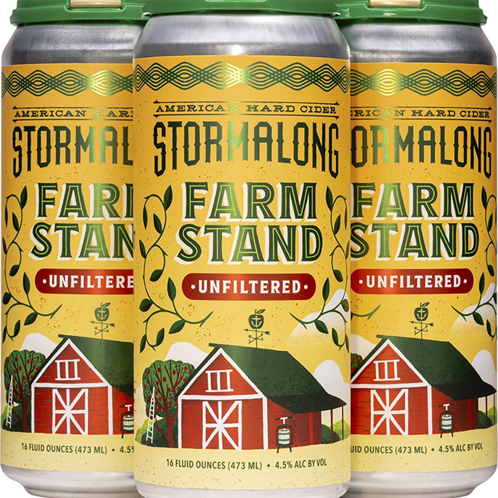 slide 1 of 1, Stormalong Cider Stormalong American Hard Cider Unfiltered 4 Pack, Pint Cans, 4 ct; 16 oz