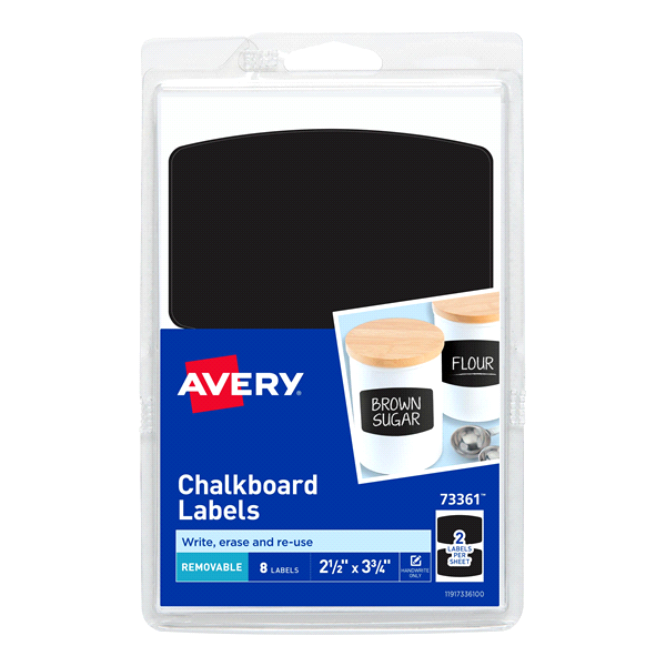 slide 1 of 1, Avery Removable Chalkboard Labels, 1 ct