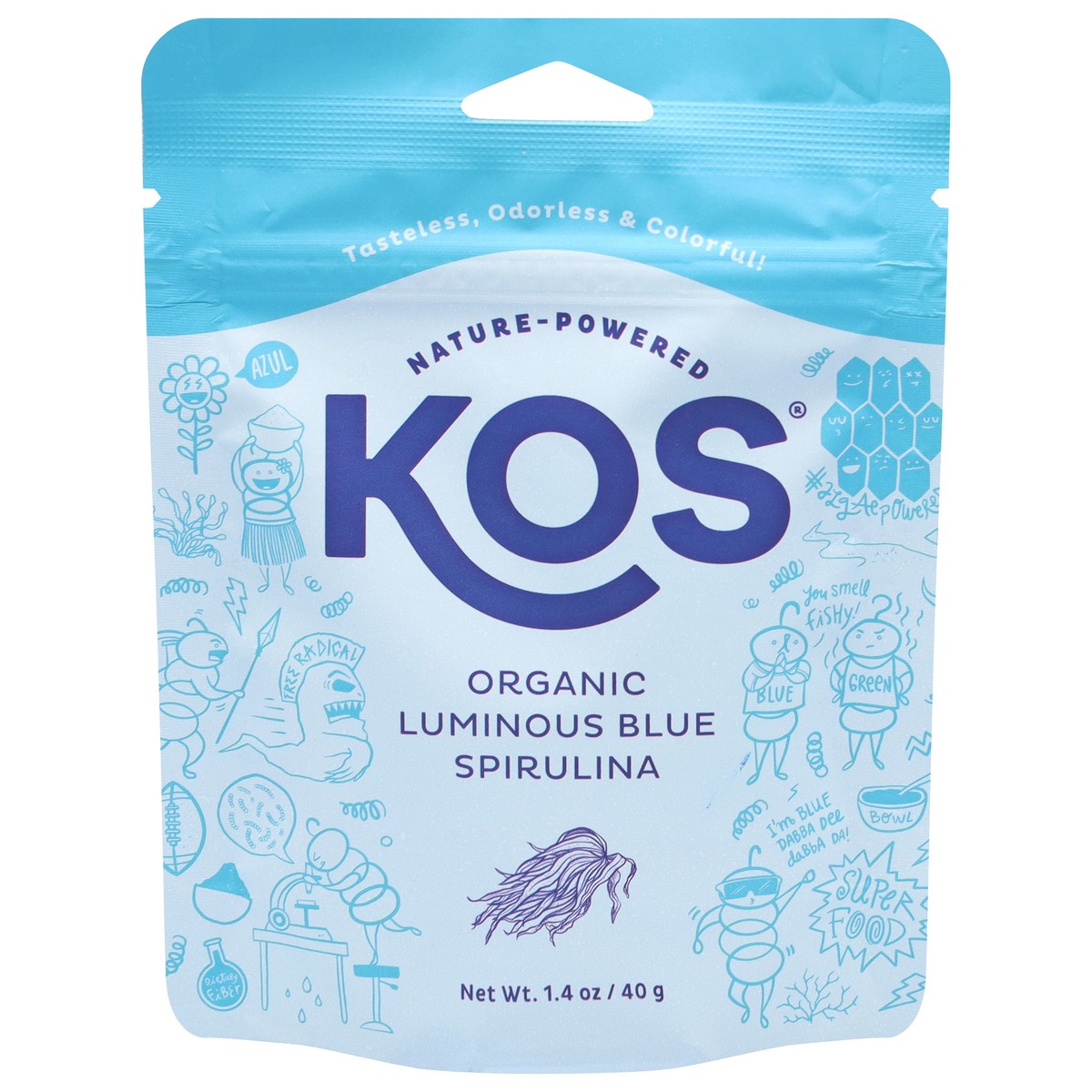 slide 1 of 9, KOS Organic Luminous Blue Spirulina 1.4 oz, 1.4 oz