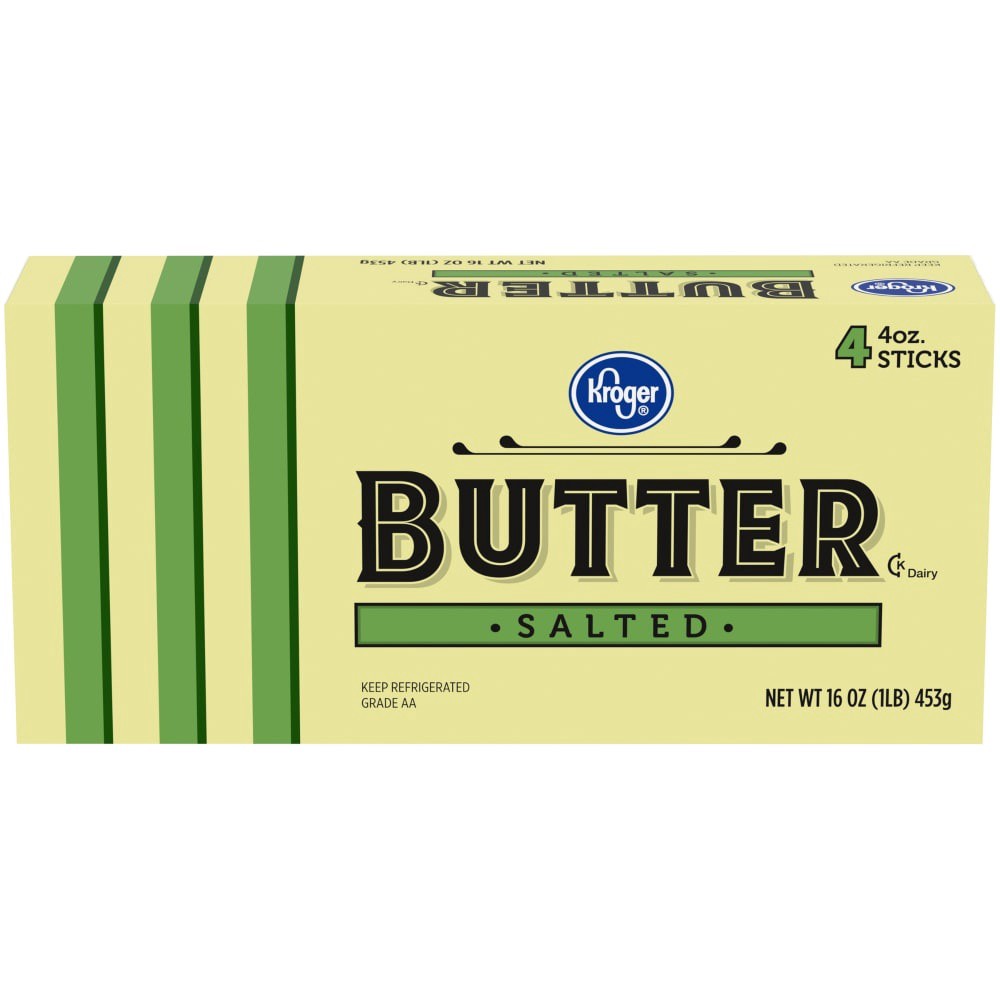 slide 1 of 3, Kroger Unsalted Butter, 16 oz