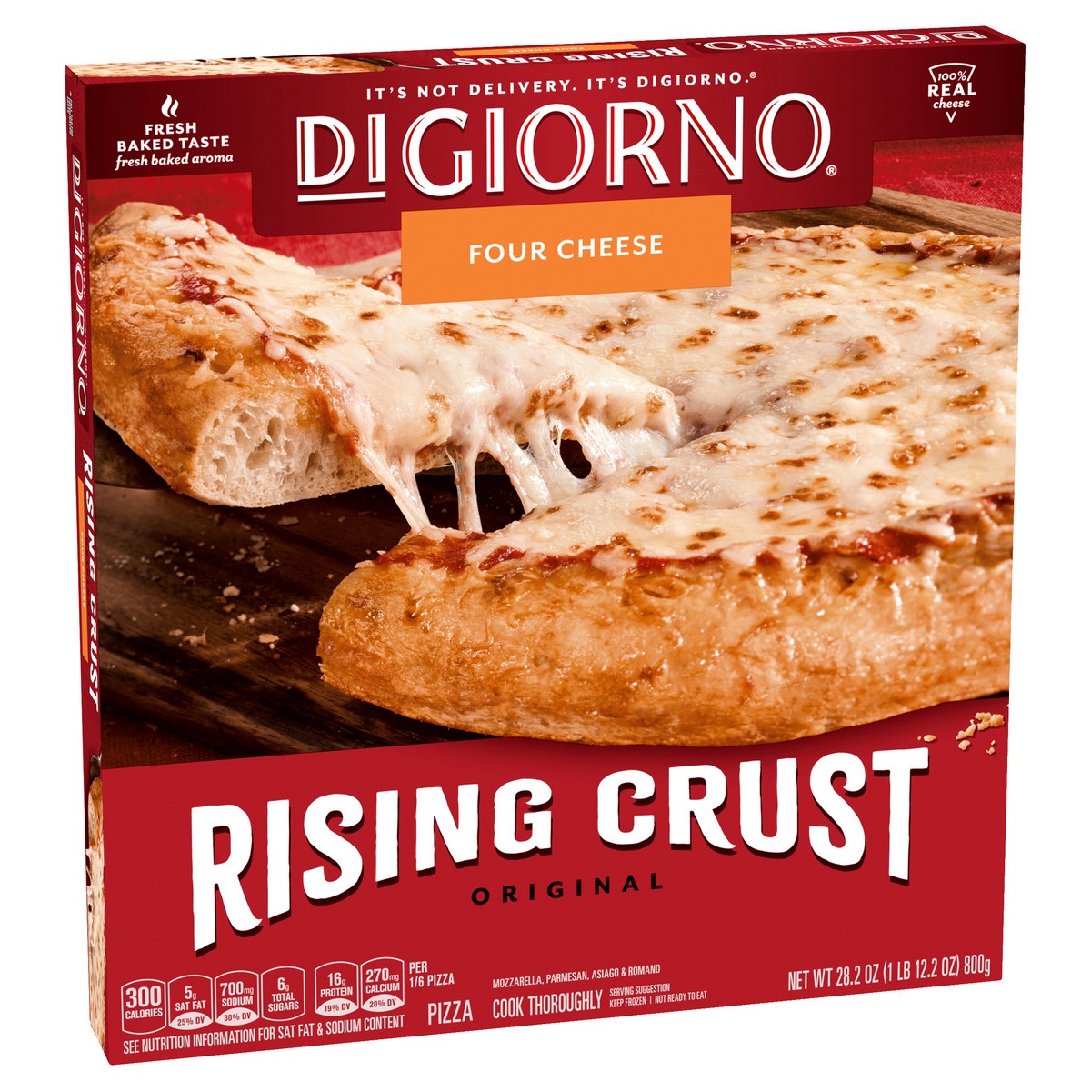 slide 13 of 13, DiGiorno Rising Crust Four Cheese Pizza (Frozen), 28.2 oz