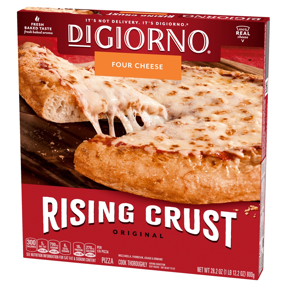 slide 8 of 13, DiGiorno Rising Crust Four Cheese Pizza (Frozen), 28.2 oz