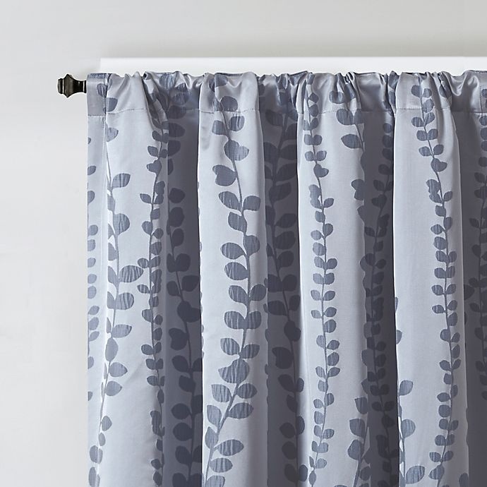 slide 2 of 2, Regency Heights Brandy Leaf Rod Pocket/Back Tab Window Curtain Panel - Blue, 108 in