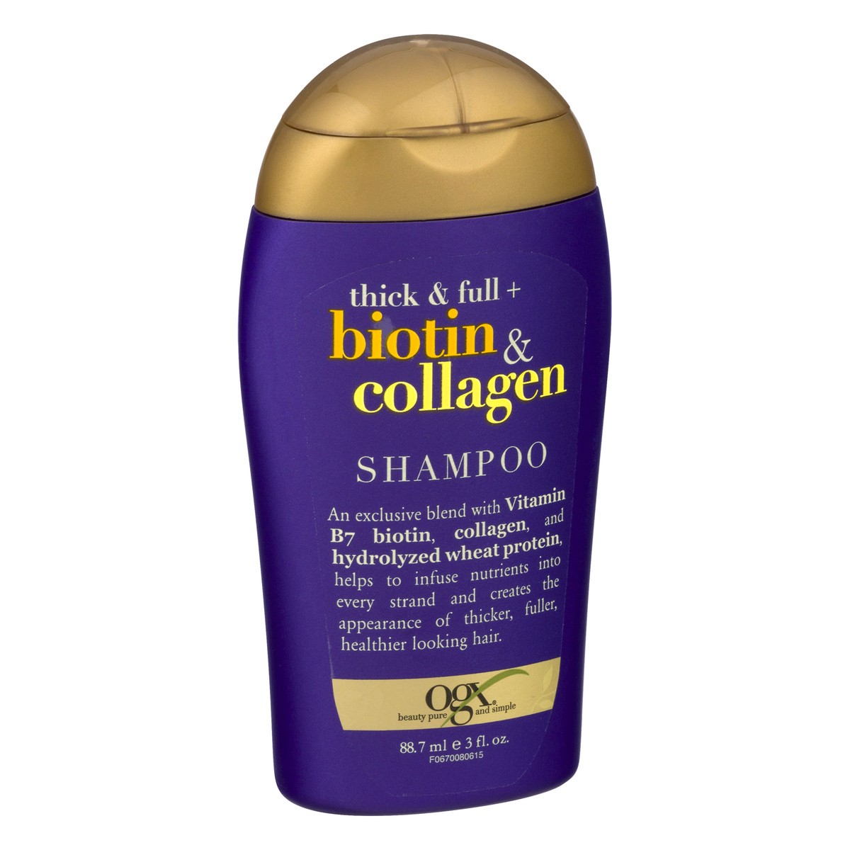 slide 5 of 11, OGX Thick & Full Biotin & Collagen Shampoo 3 oz, 3 oz