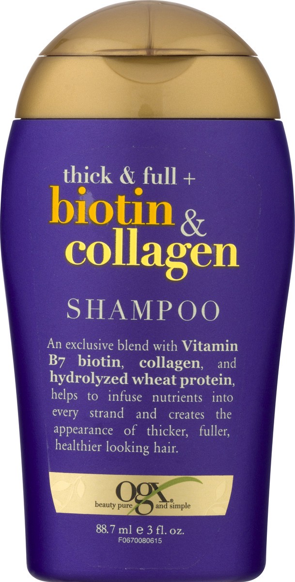 slide 6 of 11, OGX Thick & Full Biotin & Collagen Shampoo 3 oz, 3 oz