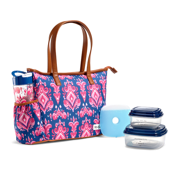 slide 1 of 1, Fit & Fresh Scottsboro Lunch Kit, Magenta Java Ikat, One Size