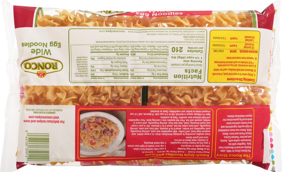 slide 10 of 14, Ronco Wide Egg Noodles 12 oz, 12 oz