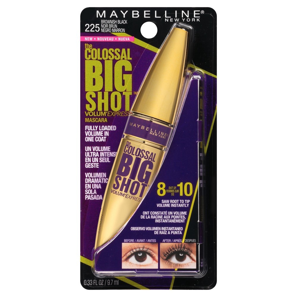 slide 5 of 6, Maybelline Volum' Express Colossal Big Shot Waterproof Mascara - 225 Brownish Black - 0.33oz, 1 ct