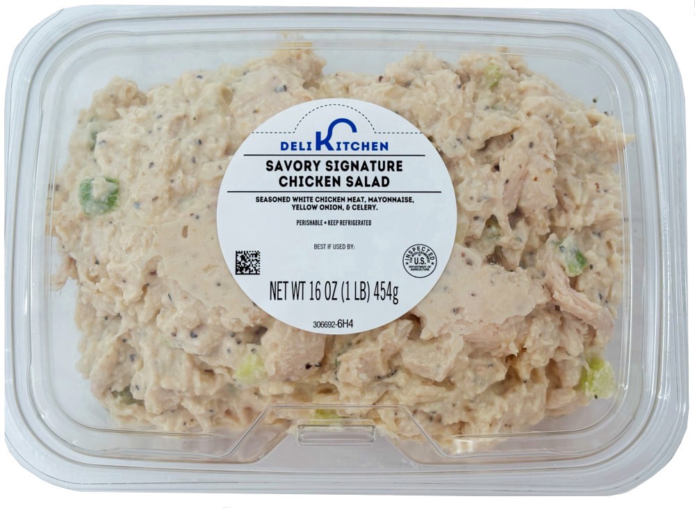 slide 1 of 1, Deli Kitchen Savory Signature Chicken Salad, 16 oz
