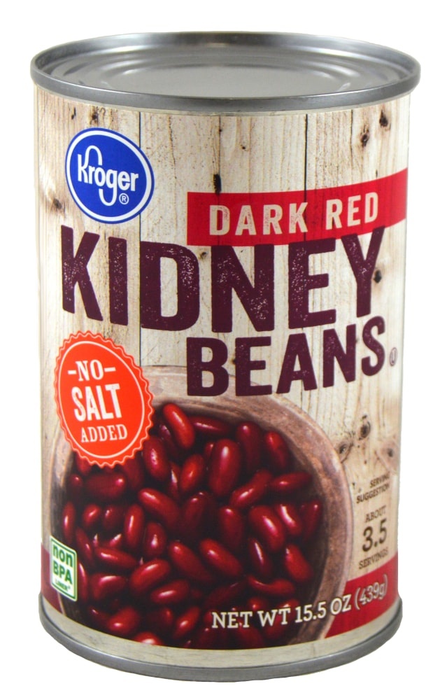 slide 1 of 1, Kroger Dark Red Kidney Beans - No Salt Added, 15.5 oz