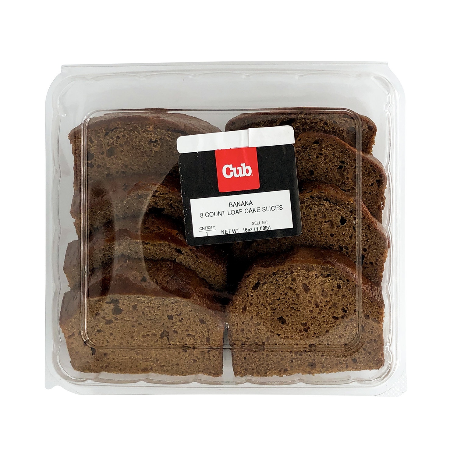 slide 1 of 1, Cub Bakery Banana Loaf Cake Slices 8 Count, 1 Each, 8 ct