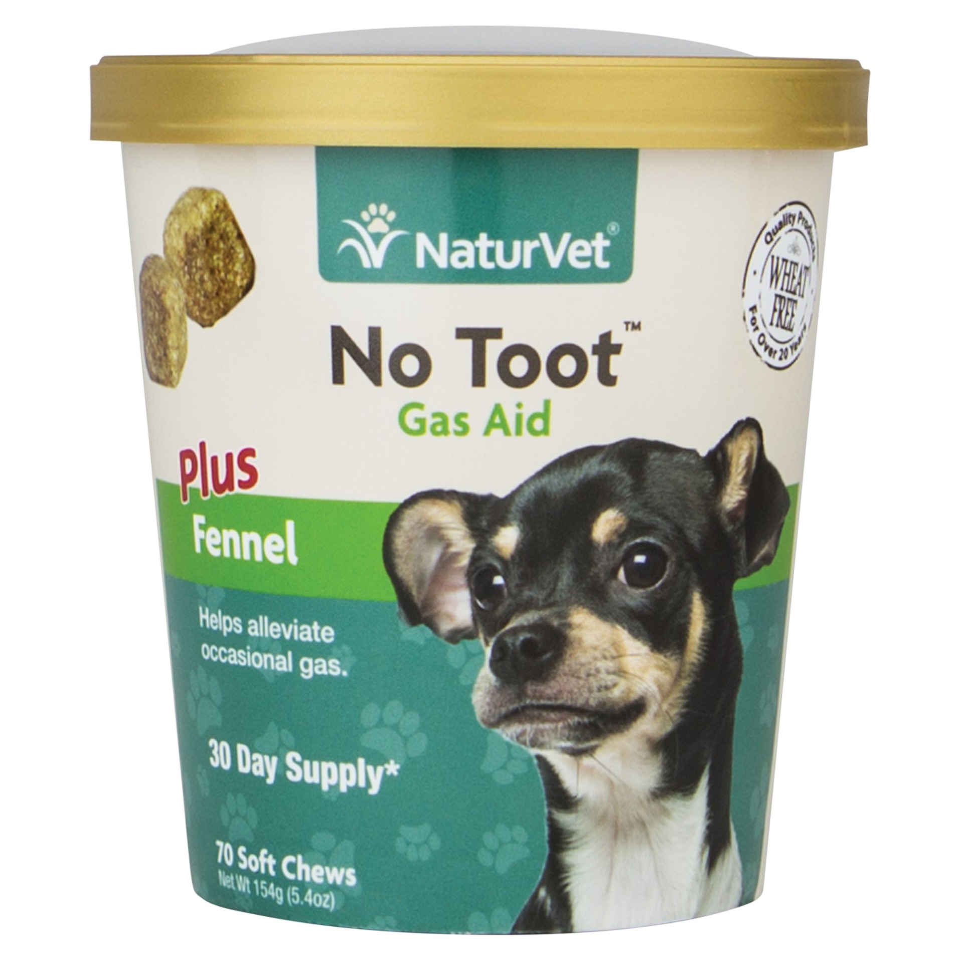 slide 1 of 1, NaturVet No Toot Gas Aid Dog Soft Chews, 1 ct