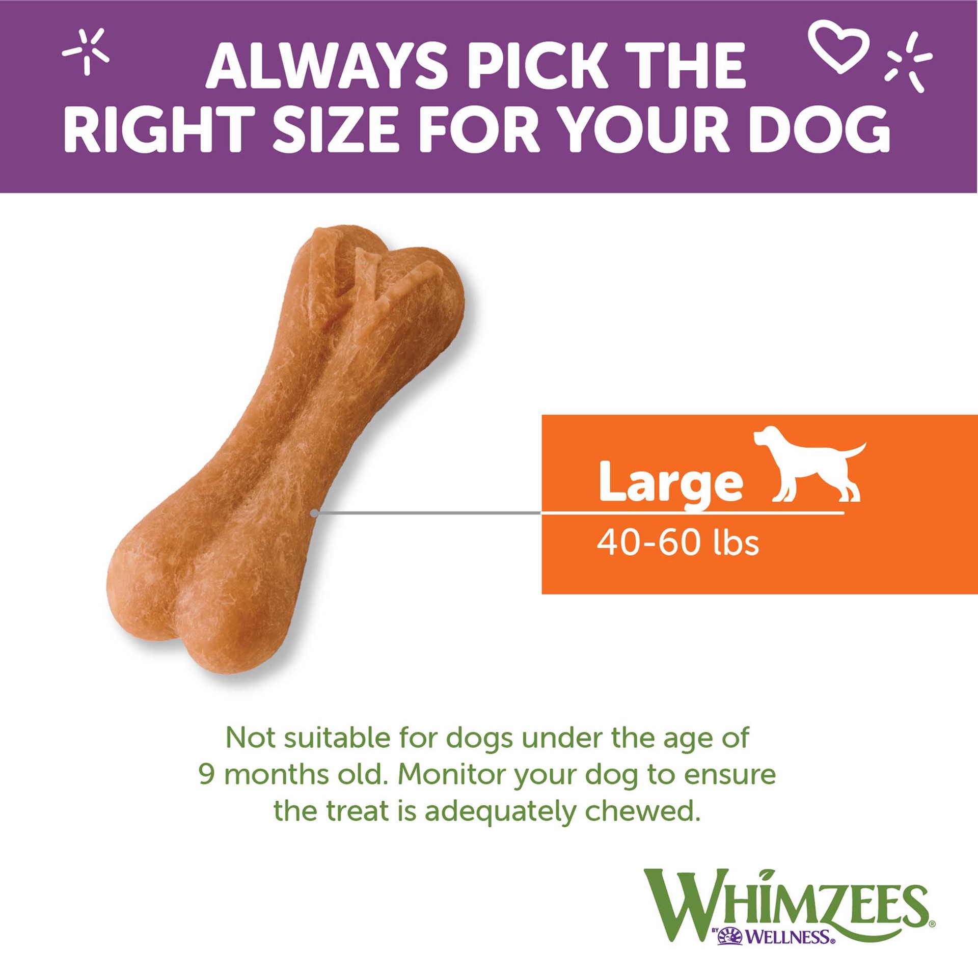 slide 4 of 5, WHIMZEES Wellness Ricebone Dog Dental Treats, Natural Chews, Large Size, (9 Count), 1 ct