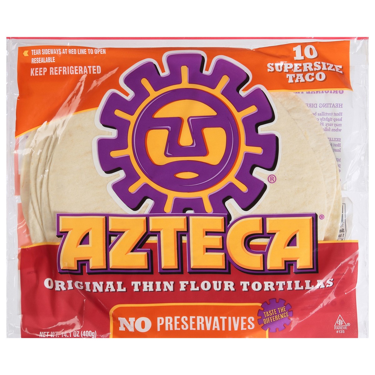 slide 1 of 9, Azteca Supersize Flour Tortillas, 14.1 oz