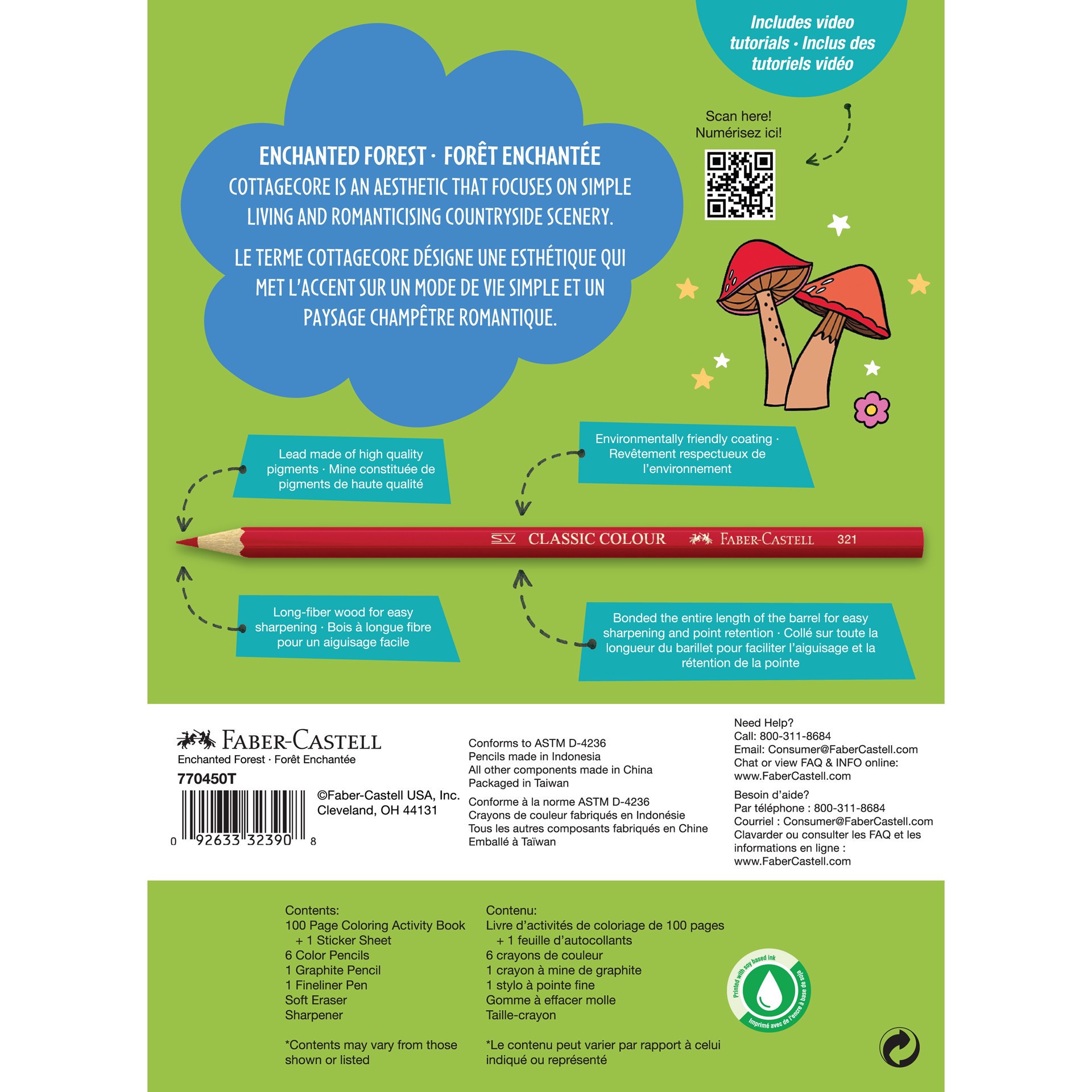 slide 4 of 5, Faber-Castell Enchanted Forest Learn To Draw Kit, 121 pale geranium lake, 187 burnt ochre, 167 green olive, 170 may green, 143 cobalt blue and 107 cadmium yellow