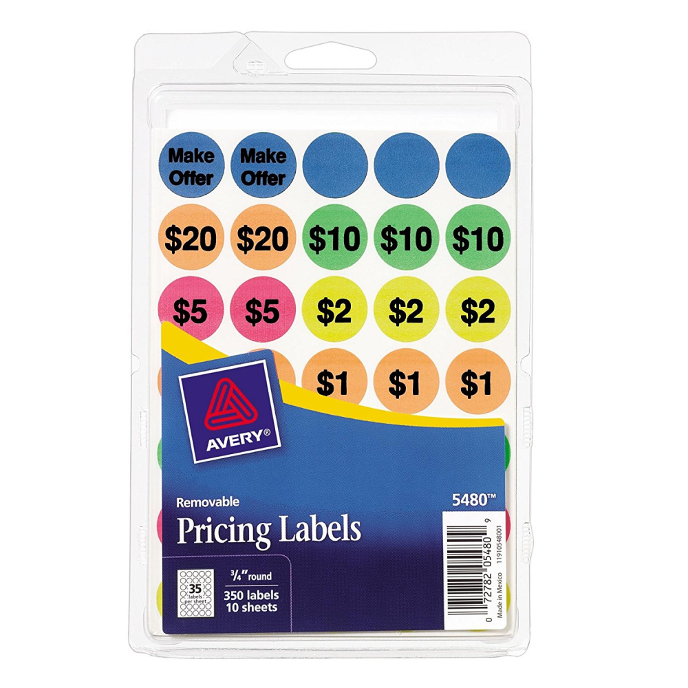 slide 1 of 1, Avery Peel Stick Labels, 350 ct