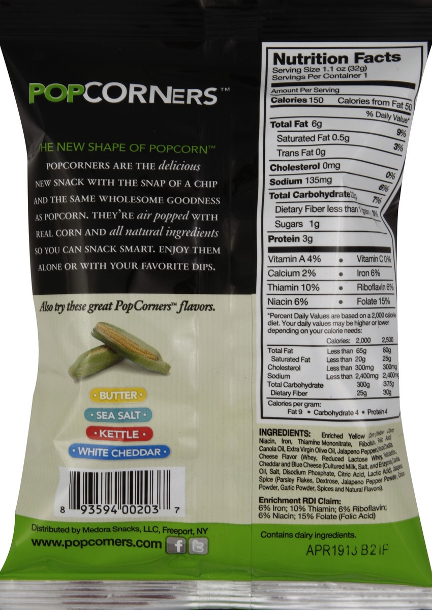 slide 6 of 6, PopCorners Popped Corn Chips Cheesy Jalapeno, 1.1 oz