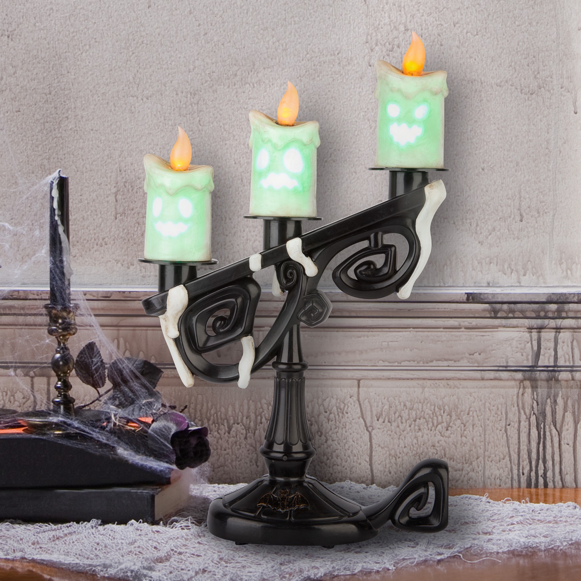slide 3 of 3, 14" Emoteglow Led Talking Candelabra By Ashland, 14 in