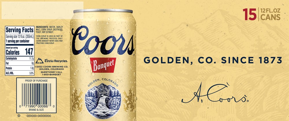 slide 2 of 5, Coors Banquet 15Pk Can 12Oz, 15 ct; 12 oz