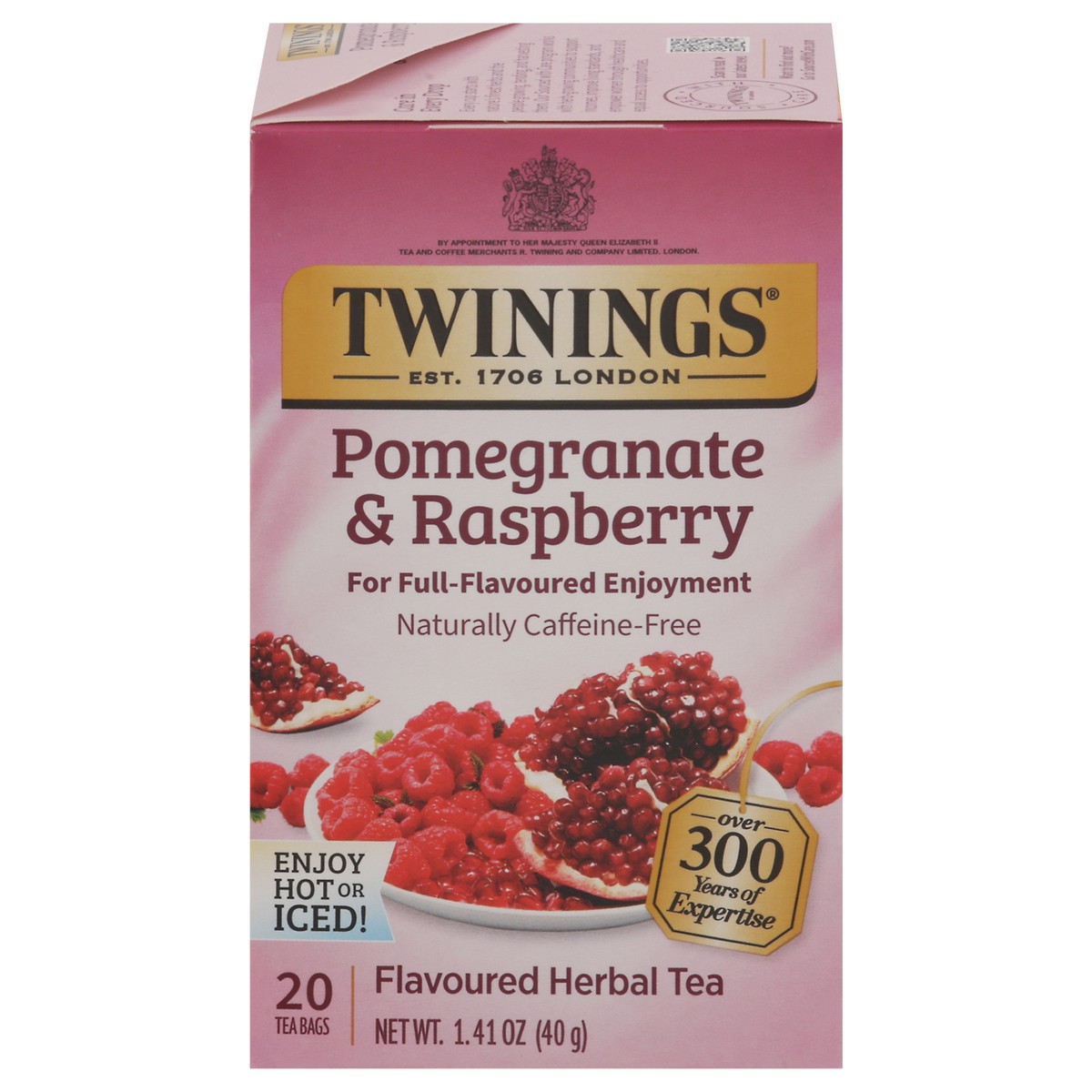 slide 1 of 9, Twinings Tea Bags Flavoured Pomegranate & Raspberry Herbal Tea - 20 ct, 20 ct