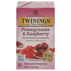 Twinings Tea Bags Flavoured Pomegranate & Raspberry Herbal Tea - 20 ct