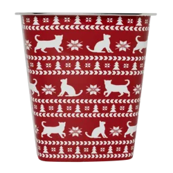 Kolorae Waste Can Fair Isle Cats