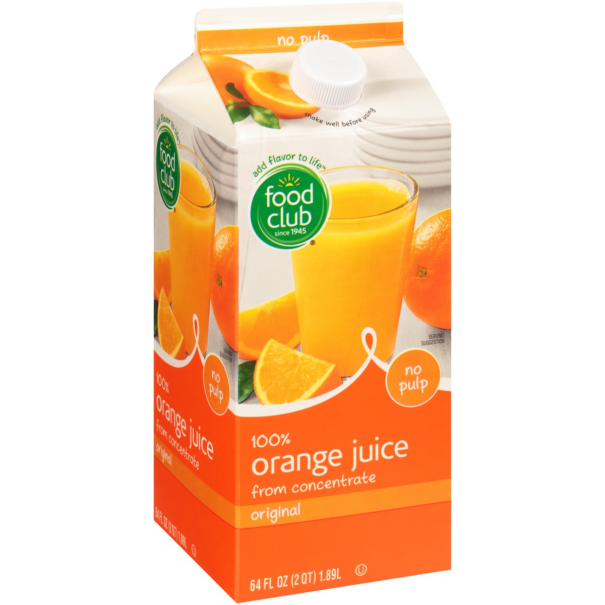 slide 2 of 9, Food Club 100% Original Orange No Pulp Juice From Concentrate - 64 fl oz, 64 fl oz