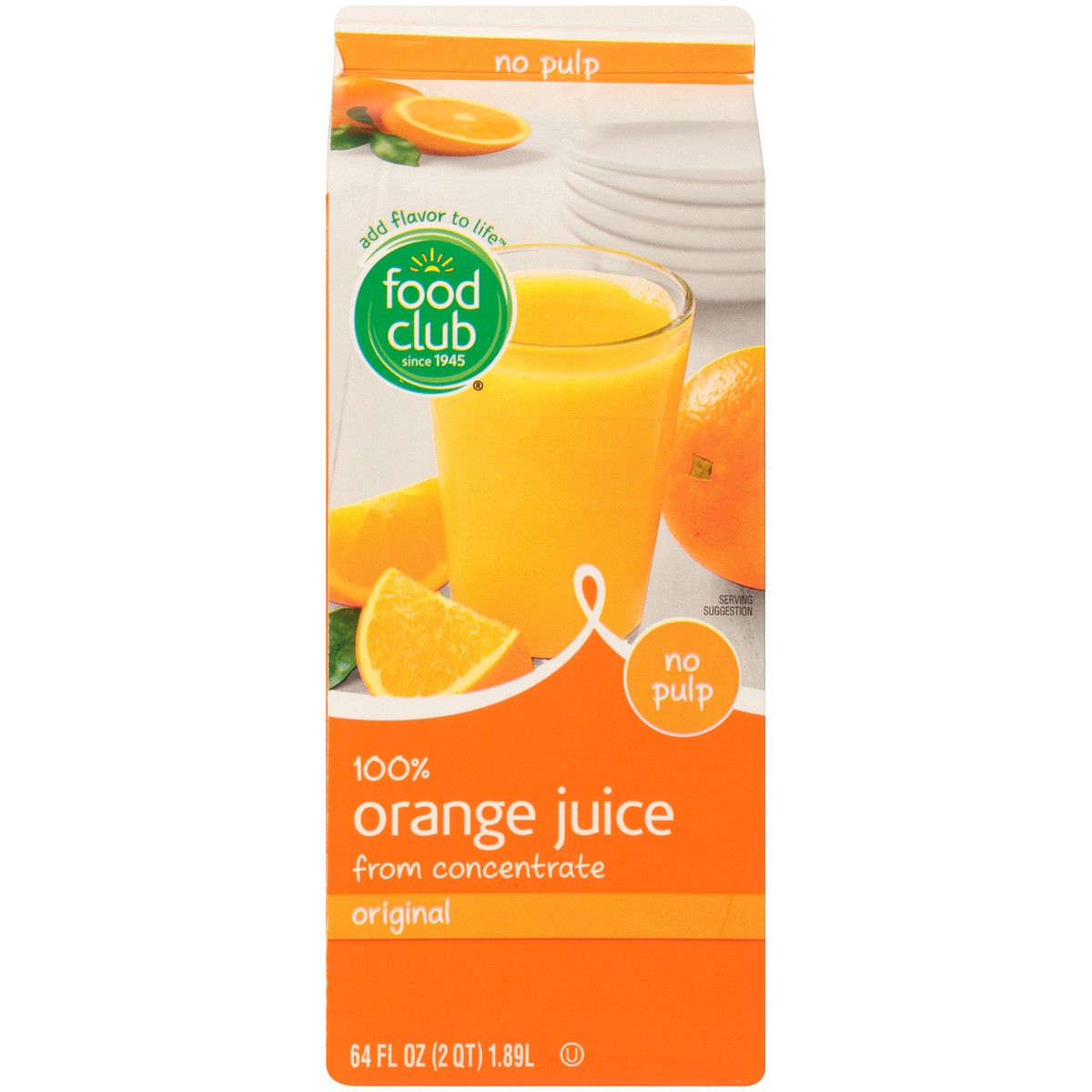 slide 8 of 9, Food Club 100% Original Orange No Pulp Juice From Concentrate - 64 fl oz, 64 fl oz