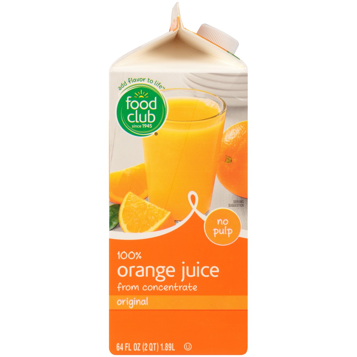 slide 7 of 9, Food Club 100% Original Orange No Pulp Juice From Concentrate - 64 fl oz, 64 fl oz