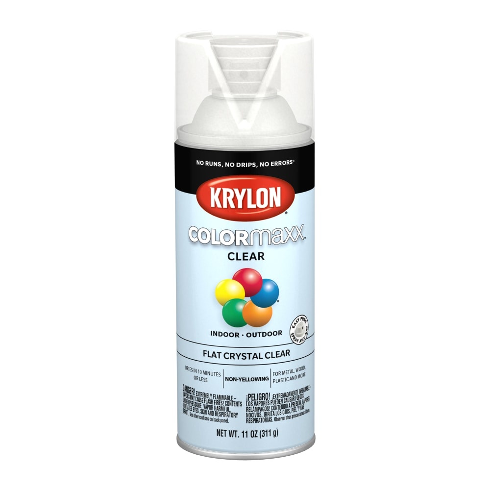 slide 1 of 1, Krylon Colormaxx Flat Spray Paint - Crystal Clear, 12 oz