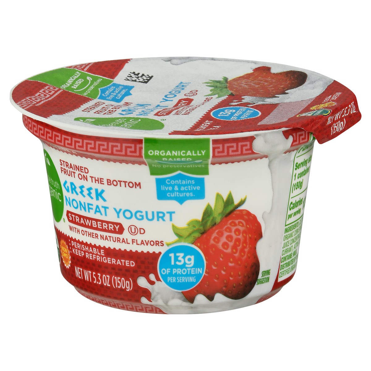 slide 4 of 11, Simple Truth Organic Strained Strawberry Greek Nonfat Yogurt, 5.3 oz