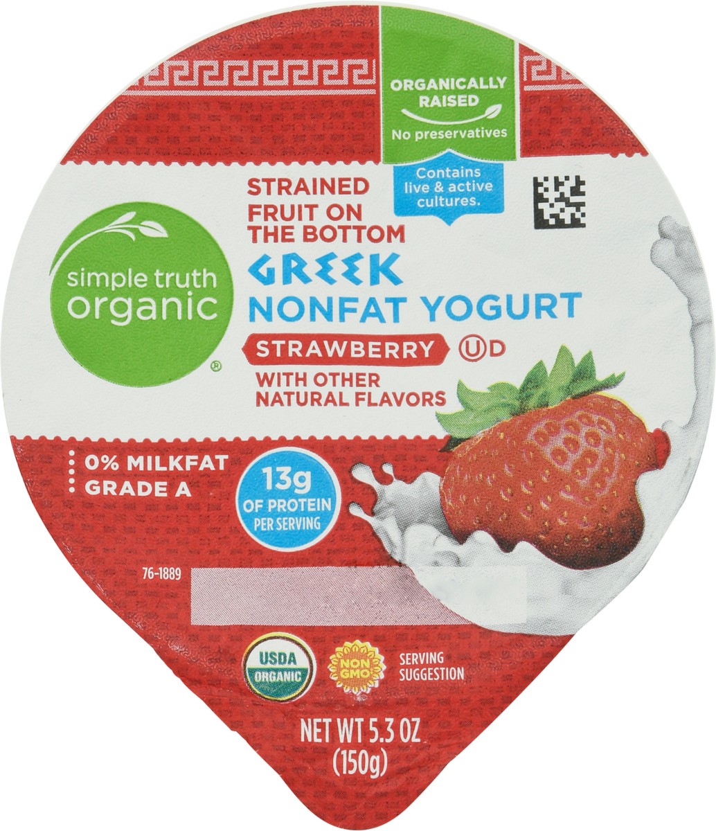 slide 11 of 11, Simple Truth Organic Strained Strawberry Greek Nonfat Yogurt, 5.3 oz