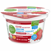 slide 1 of 11, Simple Truth Organic Strained Strawberry Greek Nonfat Yogurt, 5.3 oz