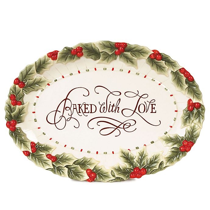 slide 1 of 1, Fitz and Floyd Baked with Love'' Oval Cookie Platter'', 1 ct