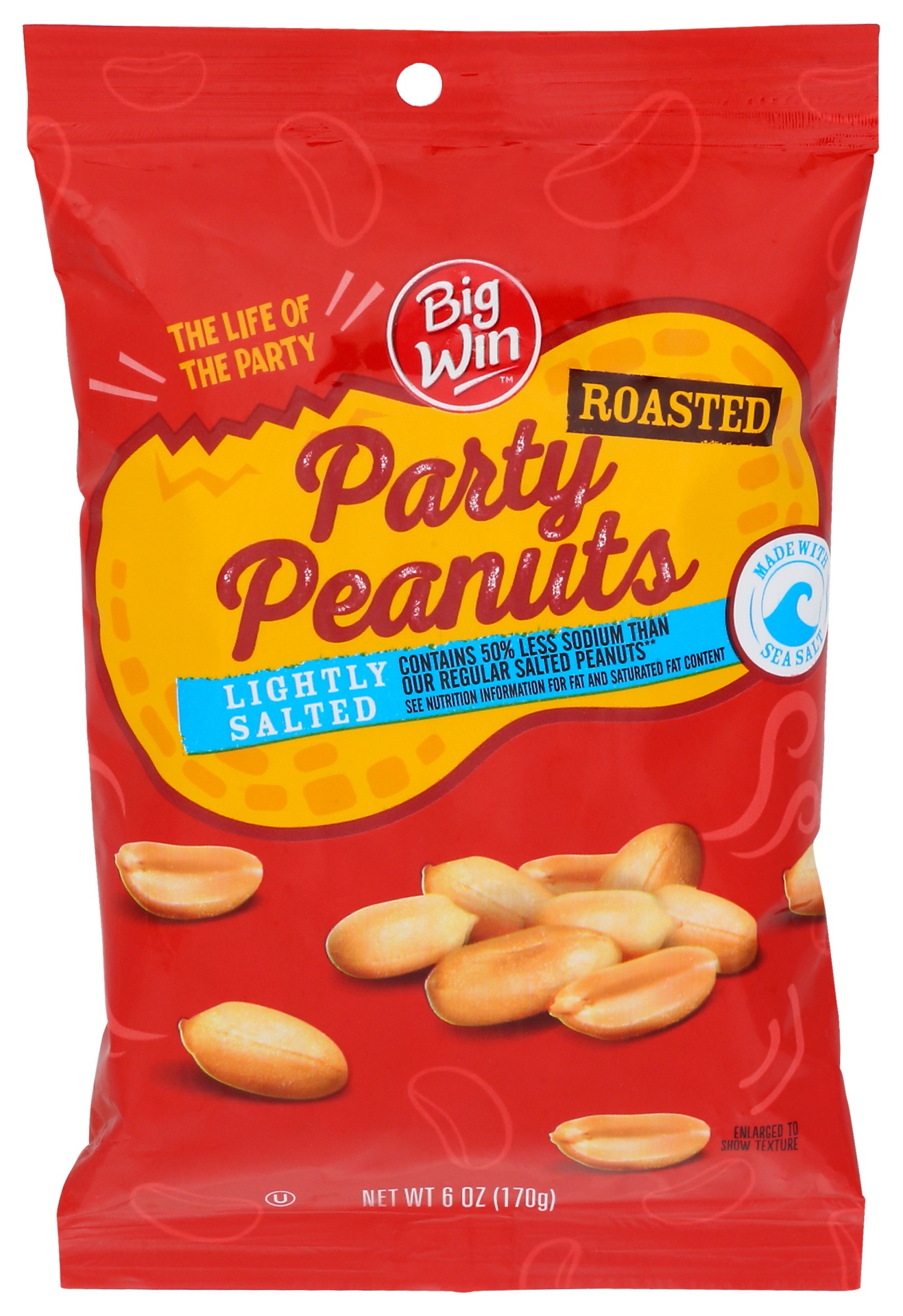 slide 1 of 2, Big Win Roasted Lighly Salted Peanuts, 6 oz