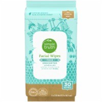 slide 1 of 1, Simple Truth Unscented Facial Wipes, 30 ct