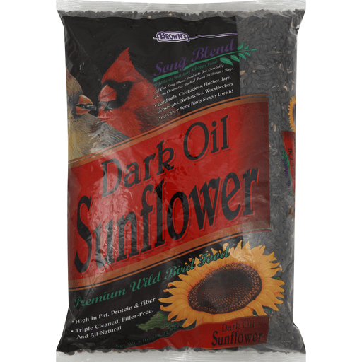 slide 3 of 3, Brown's Dark Oil Sunflower Premium Wild Bird Food, 5 lb