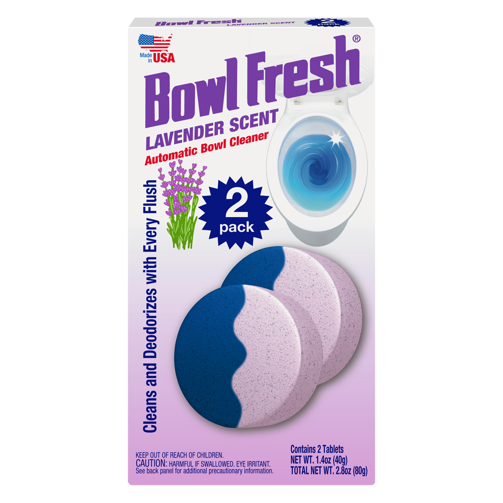 slide 1 of 1, Bowl Fresh Automatic Bowl Cleaner Lavender Scent Tablets - Blue/White, 2 ct