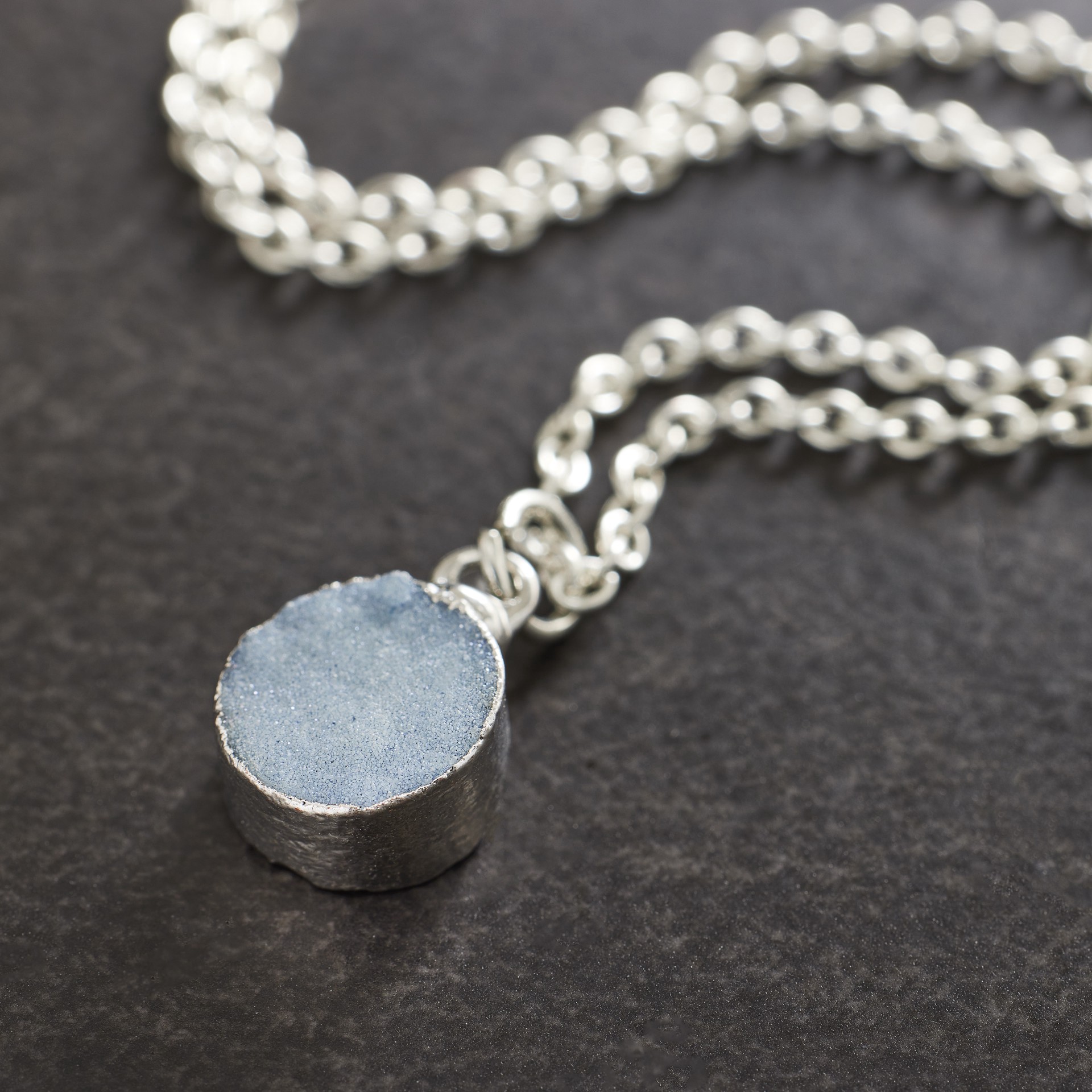 slide 2 of 3, Round Blue Dyed Quartz Charm By Bead Landing, 10 mm charm diameter