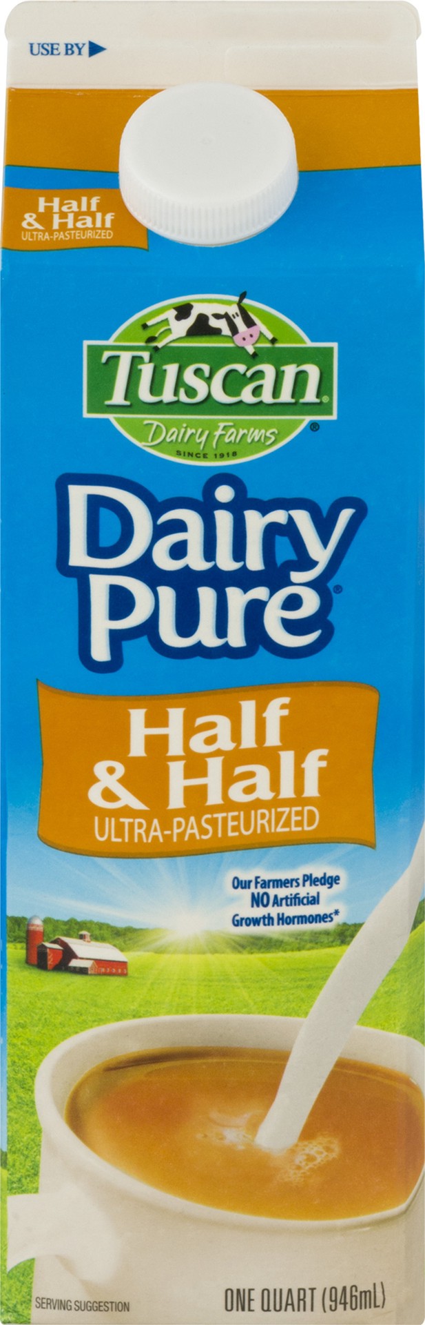 slide 1 of 1, Tuscan Dairy Pure Ultra-Pasteurized Half & Half, 1 Quart, 1 qt